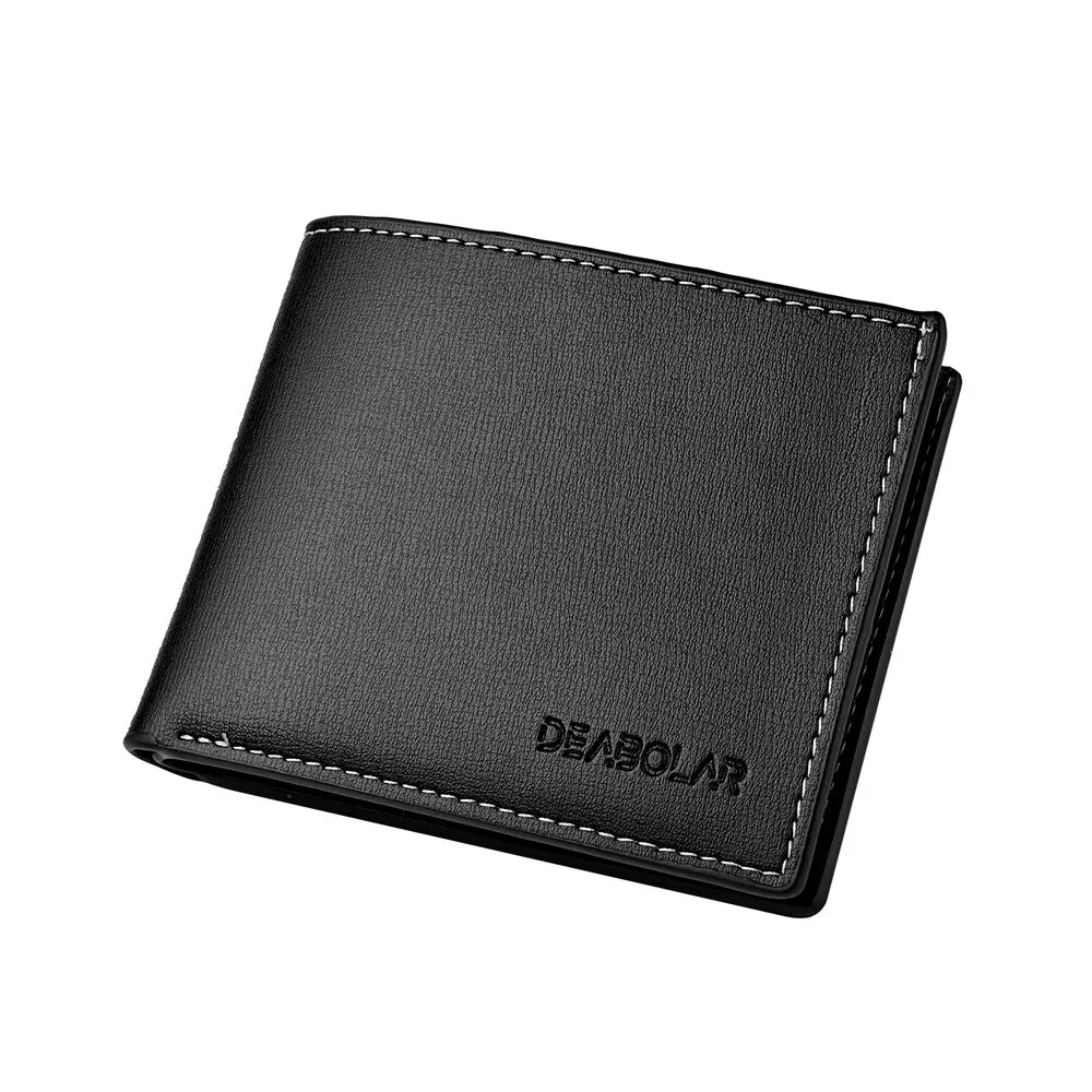 Leather Men Short Wallet Thin Style Folding Young Men Credit Card Holder Wallet