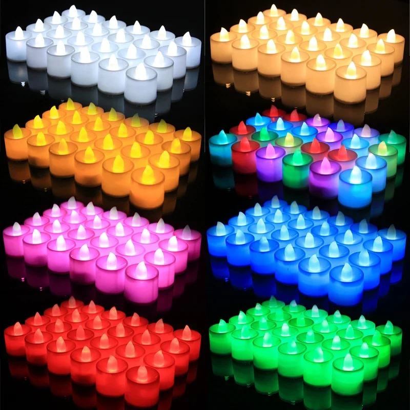 เทียน LED Flameless Creative Wishing LED ชาแสงเทียน Flameless สีขาวบ้านฮาโลวีนคริสต์มาสตกแต่งแสงเทียน