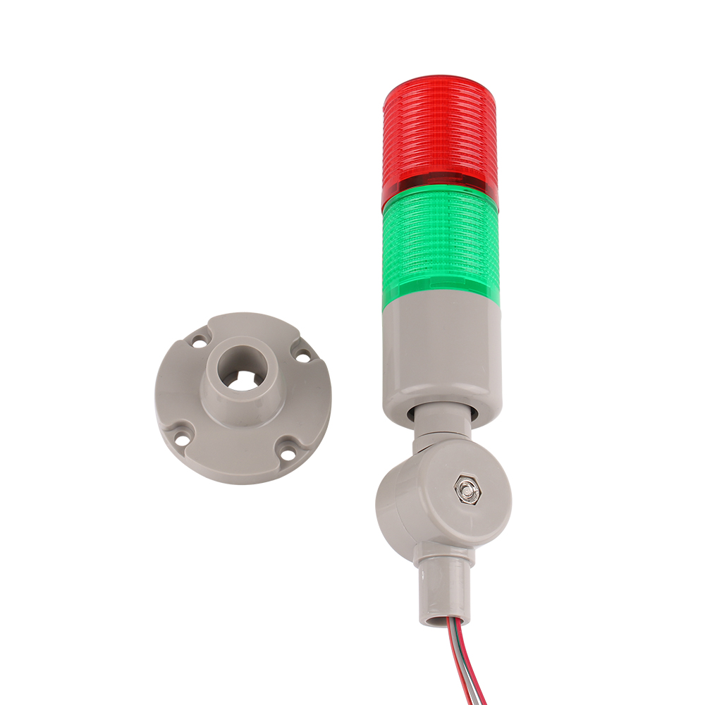 45 mm industrieller mehrschichtiger LED-Signalturm, Warnalarm, Vorsichtslampe, Kontrollleuchte, flexibler blinkender Summer, 2 Schichten, 24 V