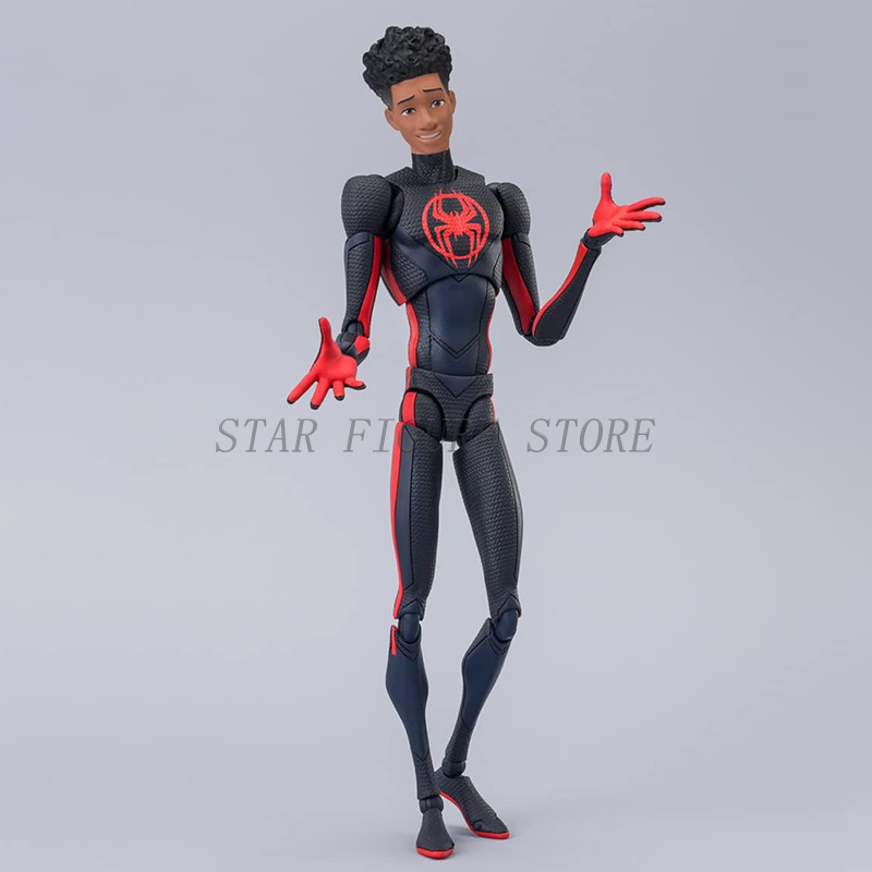 SHF スパイダーマンアクロスザスパイダーバースマイルモラレスアクションフィギュア PVC グッズモデル 15 センチメートルマーベル CT スパイダーマン置物おもちゃ
