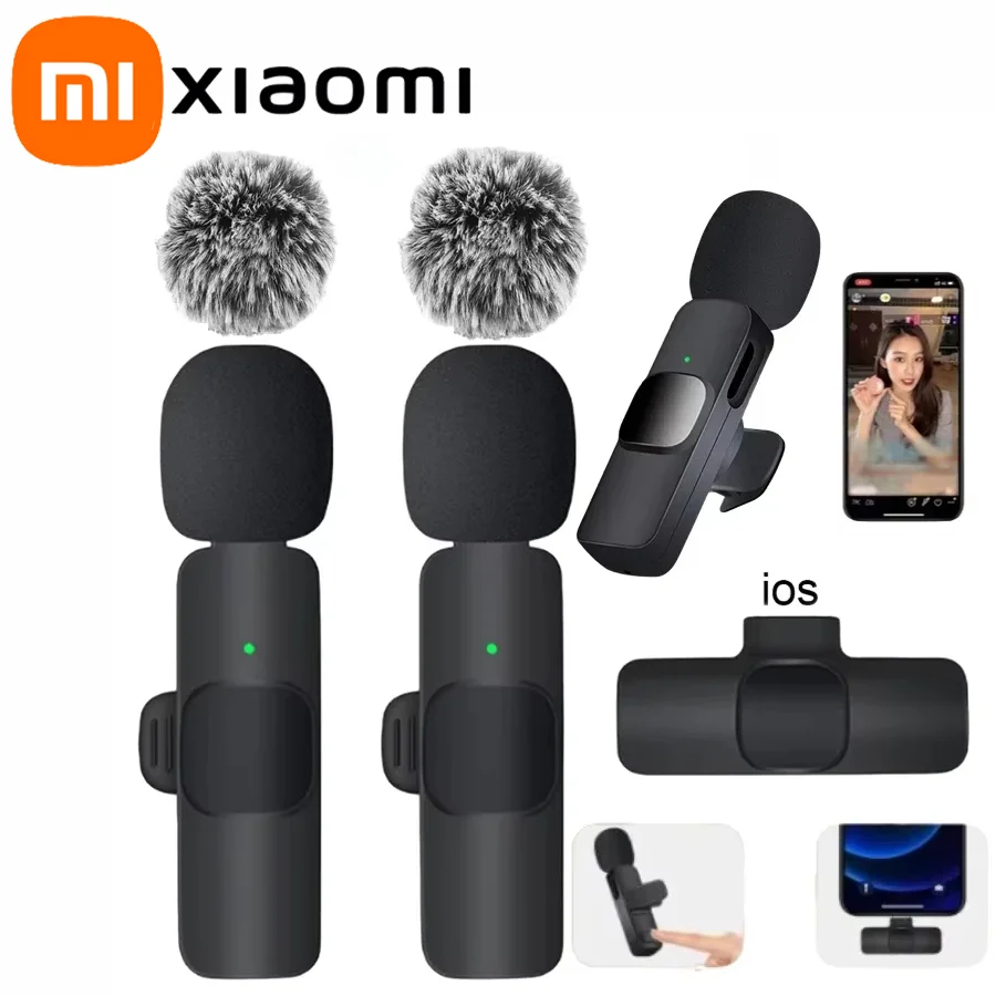 Micrófono Lavalier inalámbrico Xiaomi, grabación de Audio, Mini micrófono de lana reemplazable a prueba de viento para iPhone16, disparar vlog YouTube
