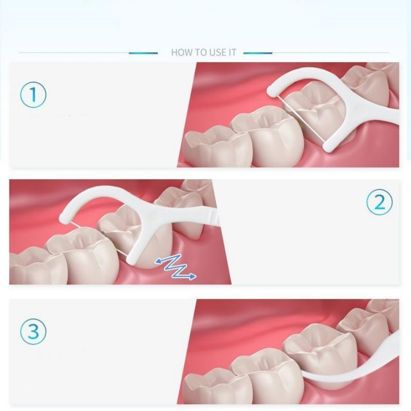 YS00060-100-1000 pieces of floss picks, tooth picks, tooth cleaning interdental brushes, disposable oral hygiene care