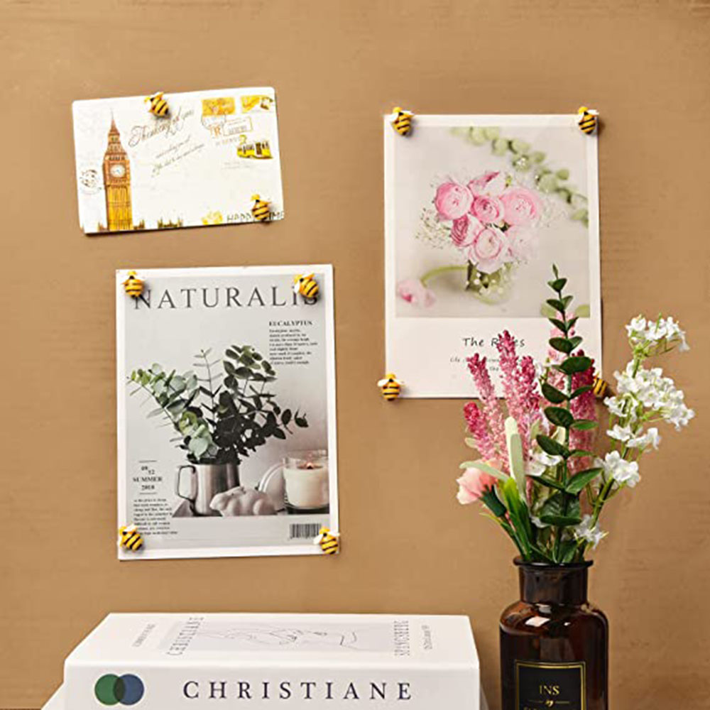 30PCS/Box Sunflower and Honey Bee Push Pins Spring Decoration Sunflower Thumb Tacks Decorative Flower Cork Board Tacks for Bulle