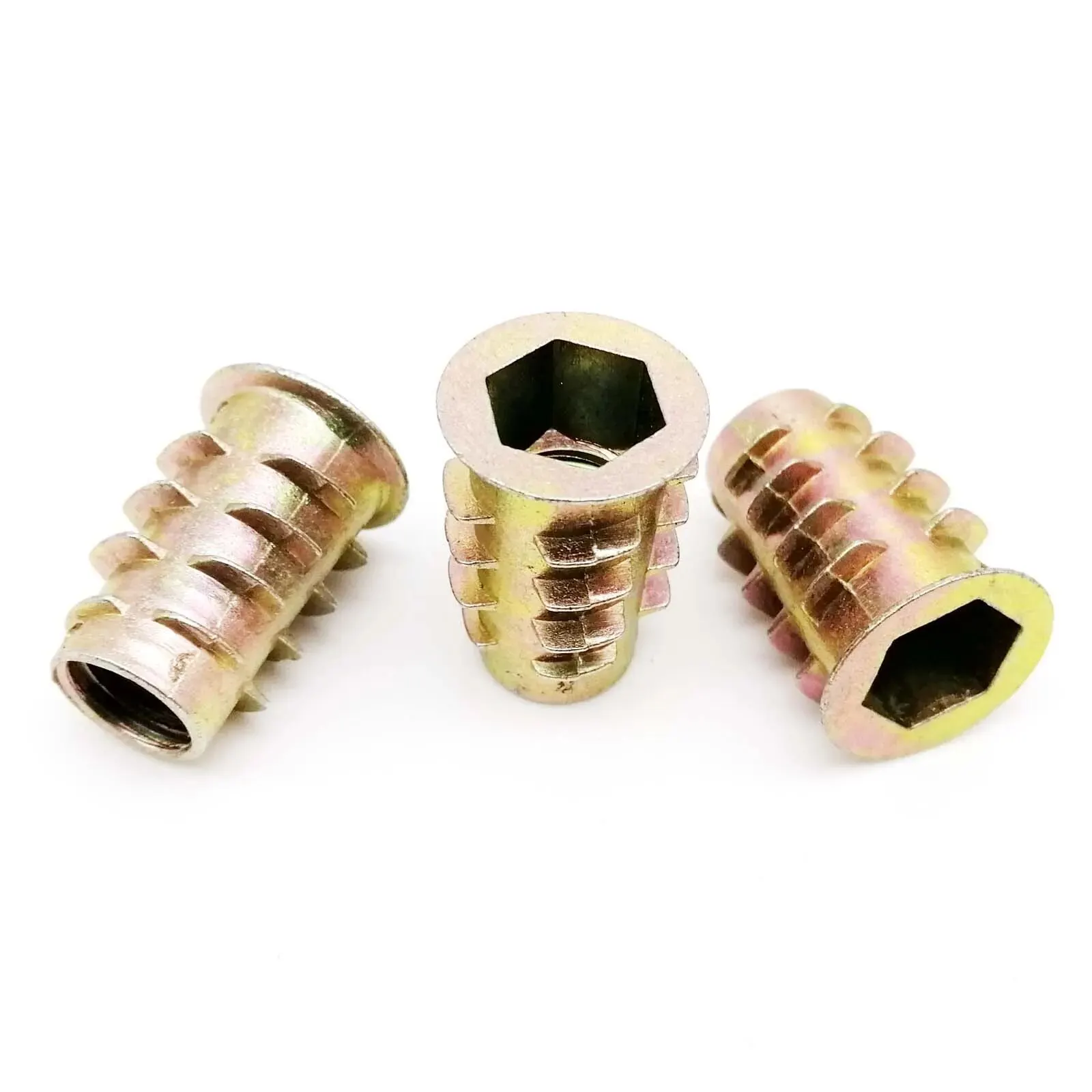 Tuerca de inserción integrada, tuerca E M4 M5 M6 M8 M10, cabezal Allen hexagonal para muebles de madera, rosca interior y exterior, 10/20 piezas