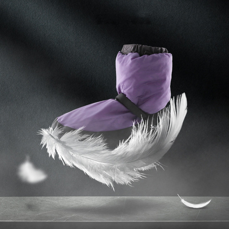 CLYFAN-zapatos de baile nacionales para Ballet de invierno, botas de baile modernas para adultos, zapatos de bailarina más cálidos para ejercicio de calentamiento de algodón