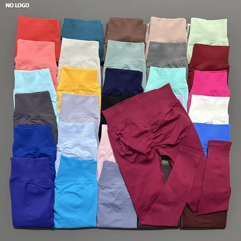 Mallas de gimnasio sin logotipo para mujer, pantalones de Yoga sin costuras, mallas de entrenamiento para levantamiento de glúteos, mallas deportivas de compresión para gimnasio y correr