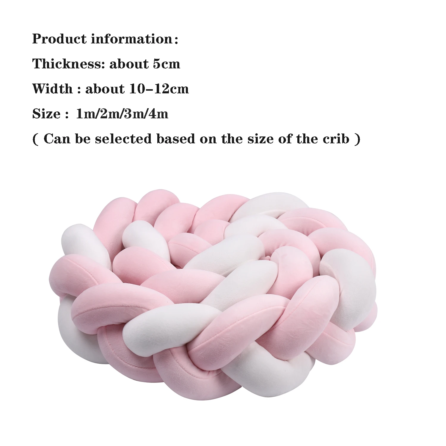 1-4M เตียงเด็กกันชน Handmade Knotted Braid ทอผ้า Plush Crib Protector ทารก Knot หมอนเด็กตกแต่งห้อง