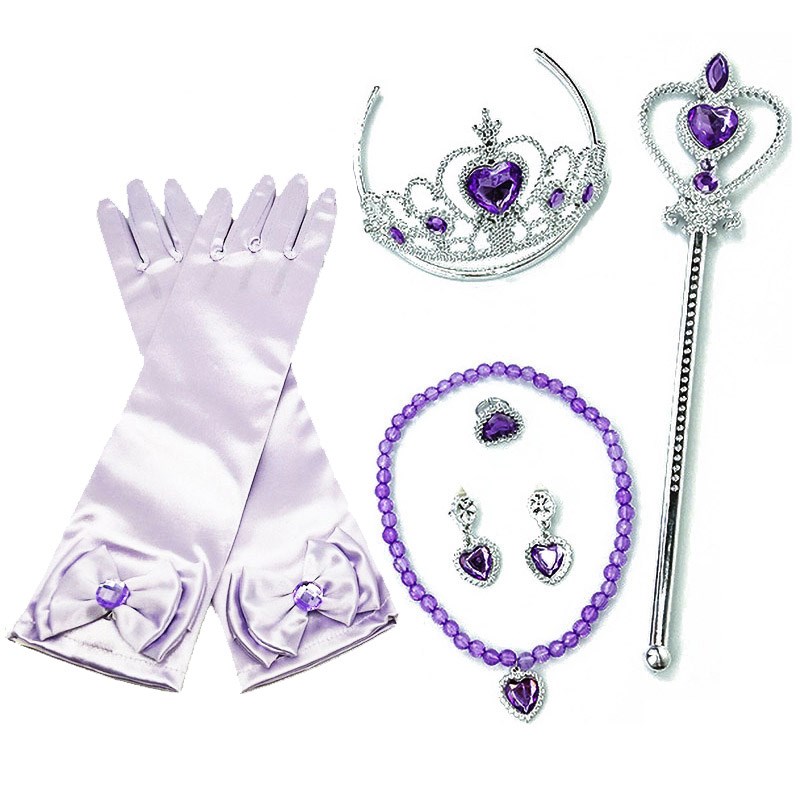 Аксессуары для принцессы набор аксессуаров Анна Эльза Снежная королева волшебная палочка корона ожерелье принцесса перчатки Дети Девочка аксессуары вечерние