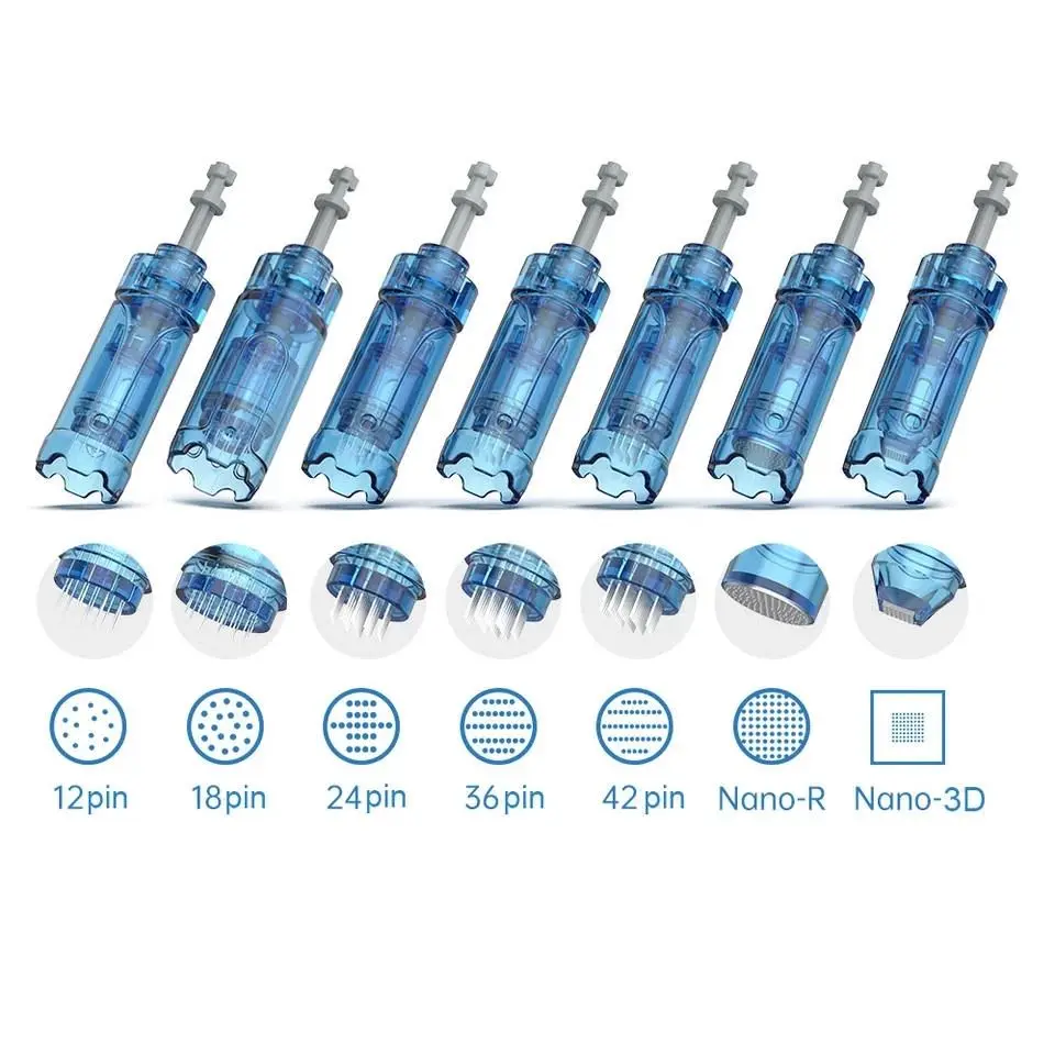10PCS 12/18/24/36/42 Pins/Nano Needle For dr pen A9/A8S/M8S Needles Cartridge Microneeding Derma Pen Replacement Tips