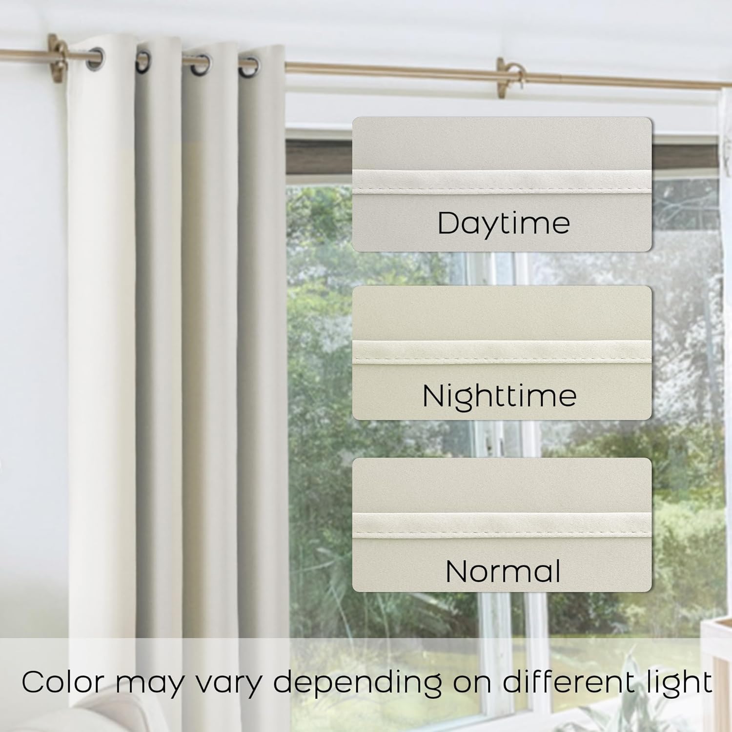 - 2 cortinas opacas crema, blanco roto, beis, de invierno, térmicas, aislantes, 80% opacidad, 132 x 229 cm de largo, para venta