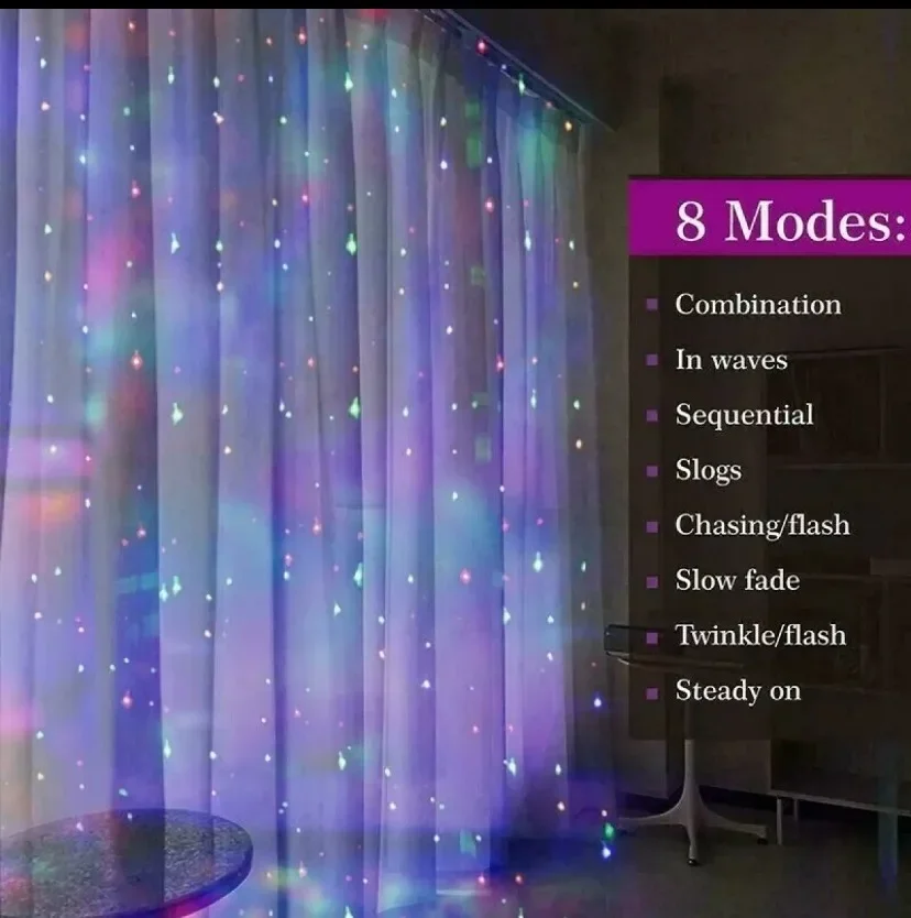 3M LED Curtain String Light คริสต์มาสไฟ Fairy Garland Icicle สําหรับงานแต่งงานตกแต่งสวนหน้าแรก