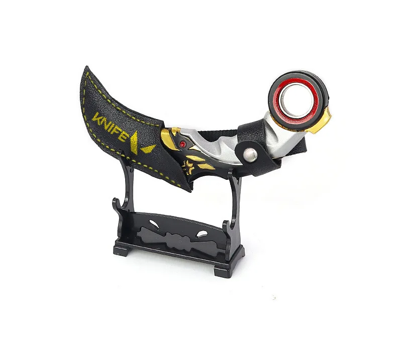 15cm Valorant Melee Weapon Champions 2021 Karambit Rotatable Balisong Metal Model Mili Tery Training Knife Safety Game Toys Boys