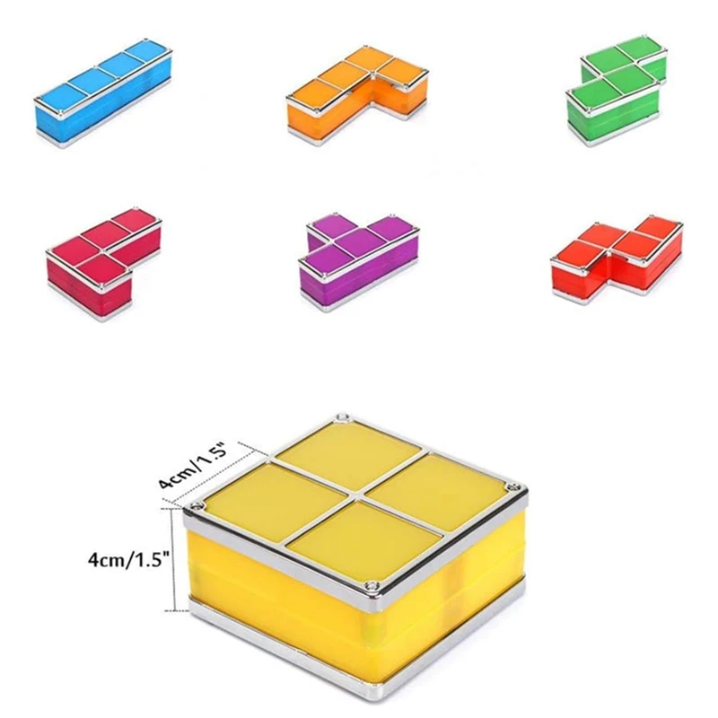 Luz nocturna apilable DIY rompecabezas novedad LED 7 colores 3D Tangram luz hogar dormitorio lámpara de escritorio niños adolescentes regalo de cumpleaños Ideal