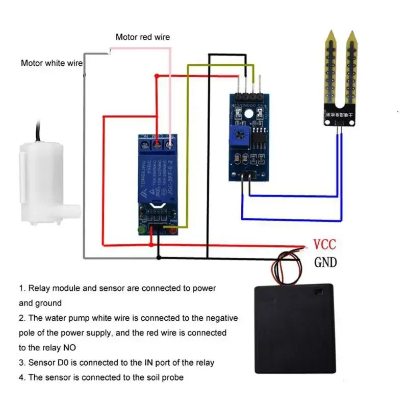 16 unids/set módulo de riego automático Kit DIY Kit de riego automático Sensor de humedad del suelo módulo de relé manguera de 50cm para Arduino