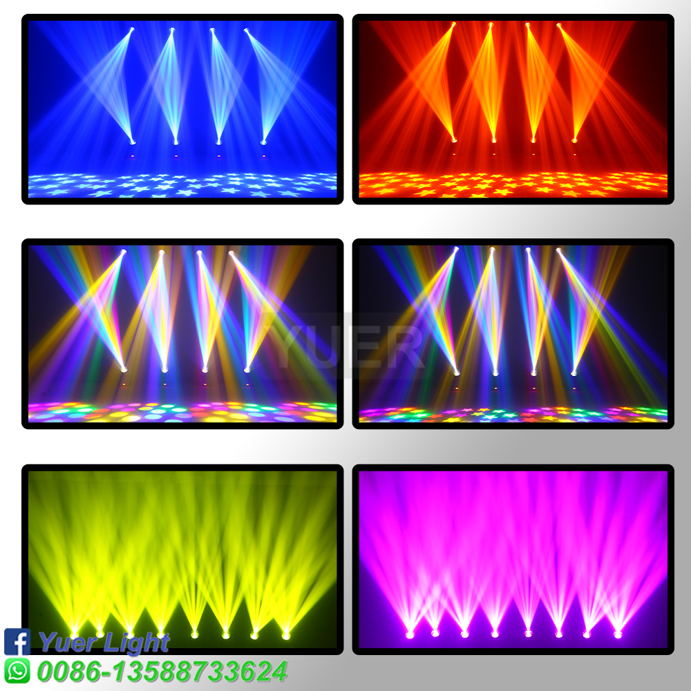 2 unids/lote 200W luz LED con cabezal móvil con haz de anillo + punto + 18 prismas giratorios + efecto arcoíris Dmx efecto de luz de escenario Disco Dj