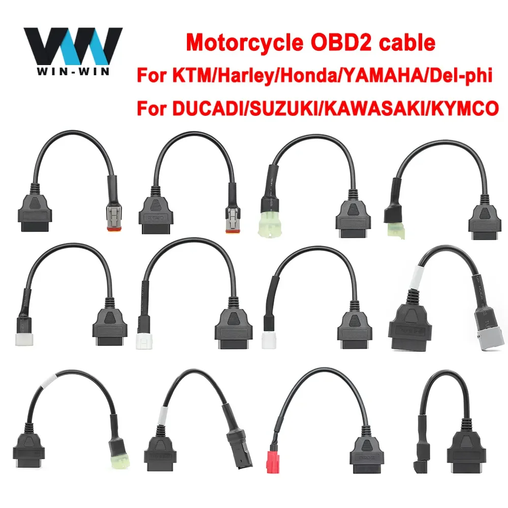 Voor KTM Motorcycle Motobike OBD 2 verlengkabel OBD2 Connector Voor YAMAHA Voor HONDA Moto Voor SUZUKI Voor Ducati Voor Kawasaki