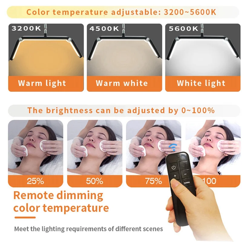 A70p 26-Polegada lâmpada de mesa de três lâmpadas 30w dobrável meia lua luz com braçadeira de mesa e controle remoto plugue da ue