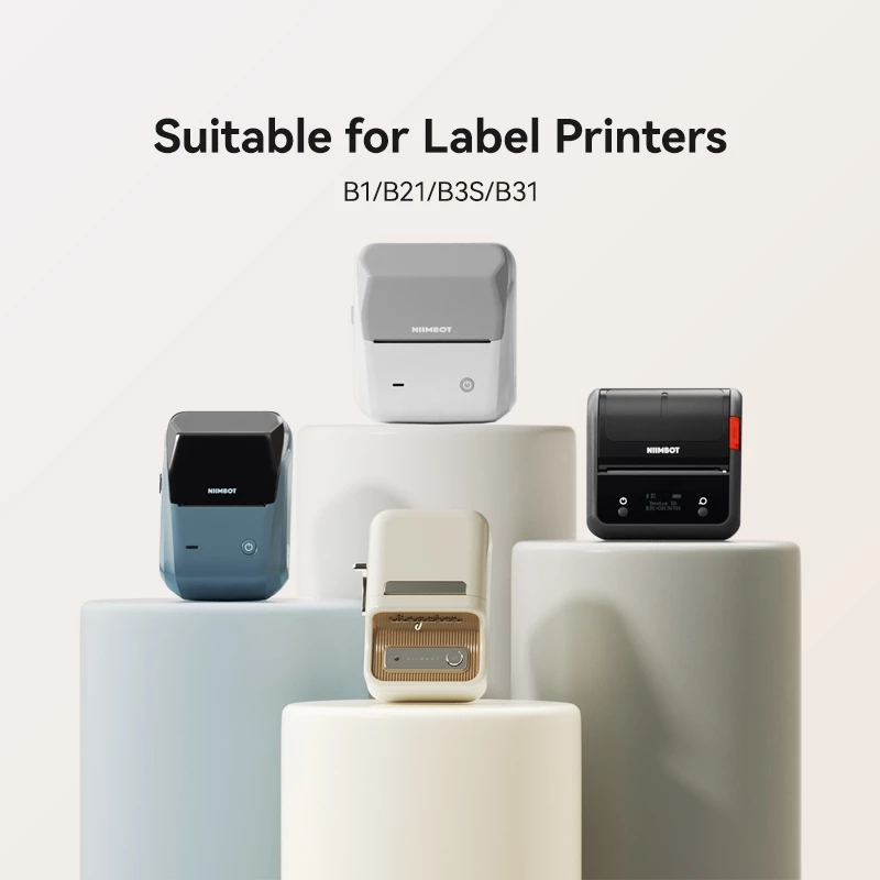 NIIMBOT B21/B1/B3S Serie completamente blanca Papel adhesivo de etiquetas térmicas imprimible 20-50 mm