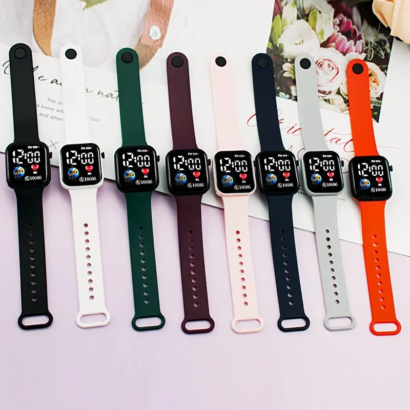 Yikaze crianças relógios led digital crianças relógio pulseira de silicone dos desenhos animados relógio de pulso eletrônico esportes para meninos e meninas presentes