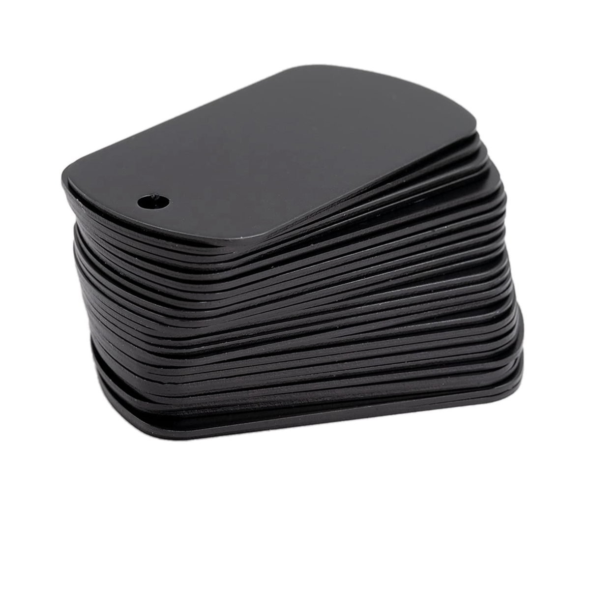 キーホルダー用アルミスタンピングブランク、ブランクドッグタグ、スタンプ用ブラック、彫刻ブランク、最新、50個