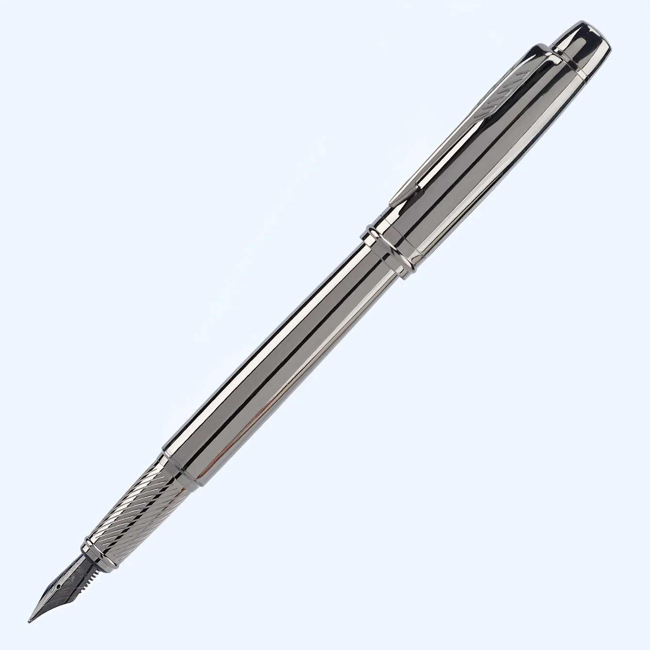 1 Pc Silver Grey High-end ธุรกิจปากกาโลหะ, ปากกา Lridium Tip ขนาดกลาง 0.5 มม. สําหรับห้องเรียนโรงเรียน, สํานักงาน, เขียนรายวัน