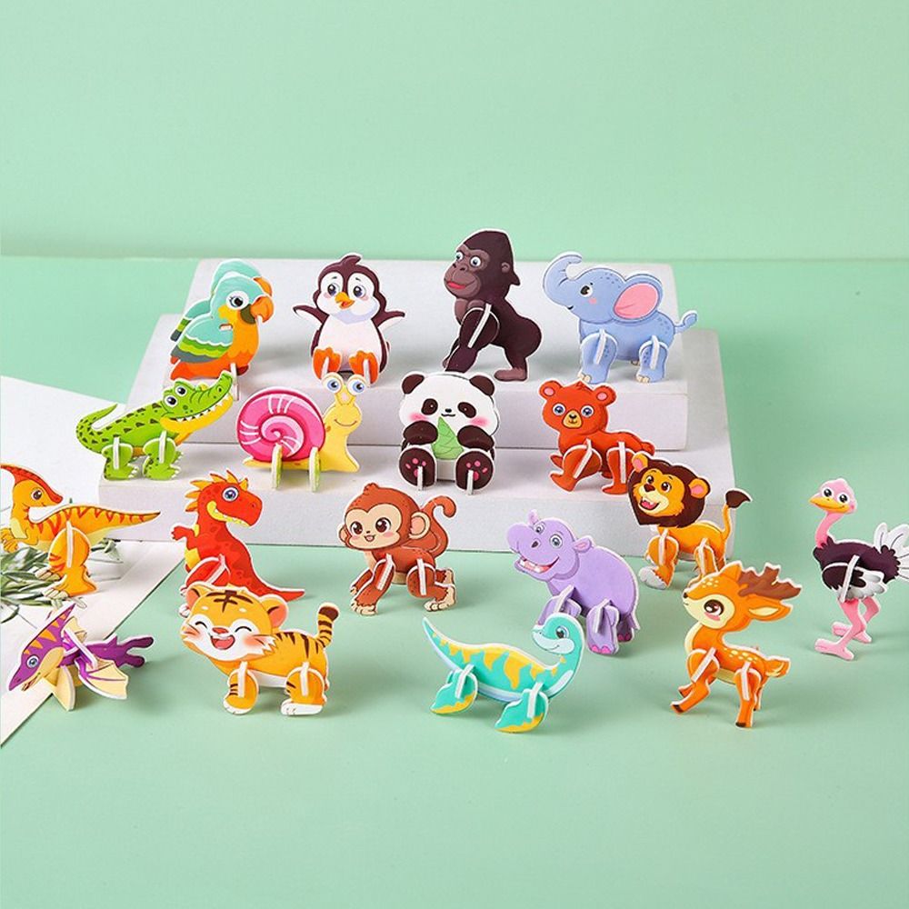 Rompecabezas de papel 3D tridimensional para niños, Mini Panda, juguete educativo de dibujos animados de animales, modelo de rompecabezas DIY, regalo de 10 piezas