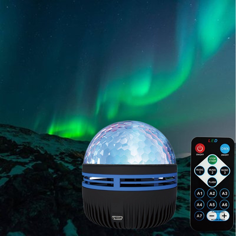 Starry Sky Galaxy Lamp Projector LED Night Light Remote Control Sound Active 5V USB Charging 7 Modes for Kids Room Party Decor