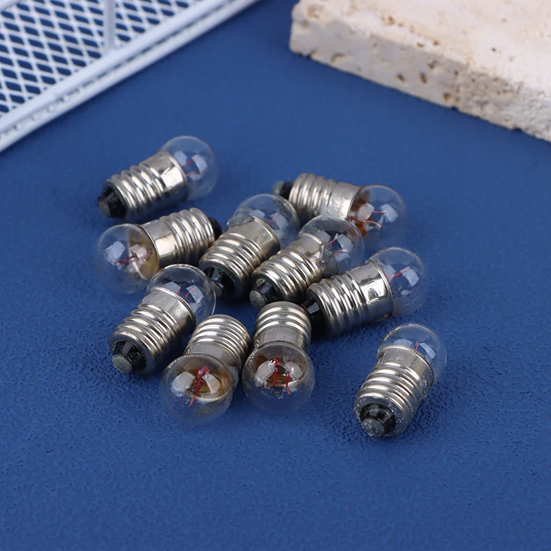 10PCS Home Miniature Round 1.5V 2.5V 3.8V Small Light Cannon For Student Experiment Small Light Bulbs Flashlight Bulb Beads