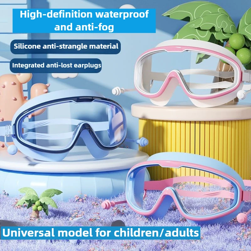 Gafas de natación para niños pequeños de 3 a 15 años, antivaho, sin fugas, visión amplia transparente, gafas de natación para niños y niñas, accesorios de natación para piscina y playa