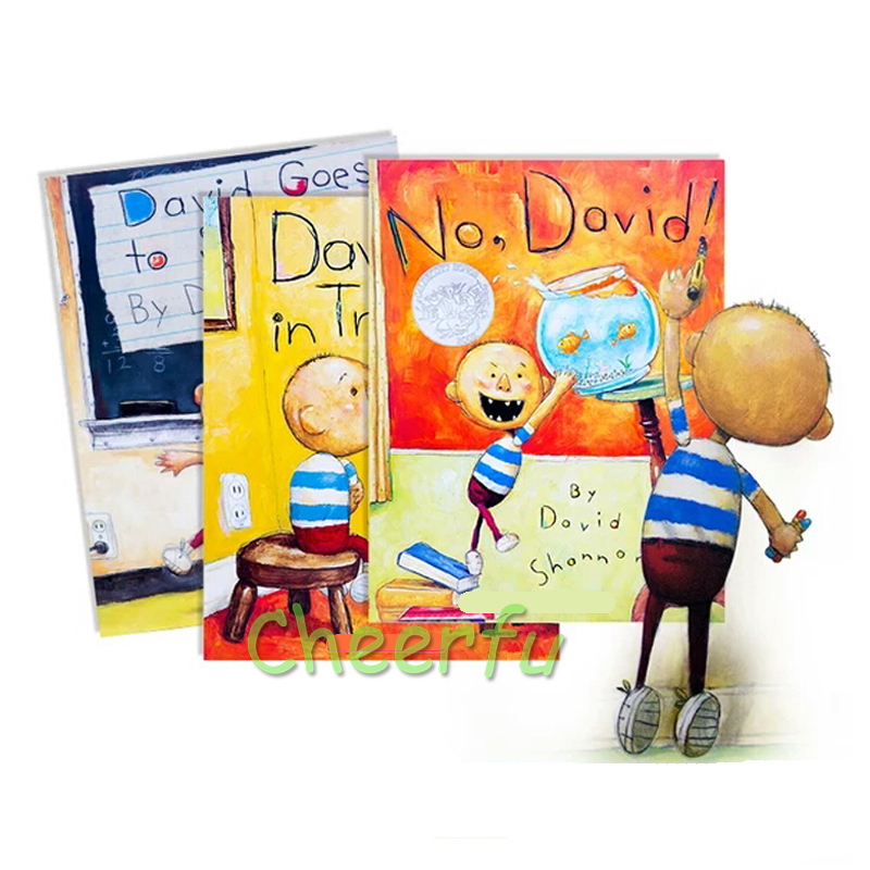 David Shannon, No David, David se vuelve en problemas, David va a la escuela Libros ilustrados en inglés cognitivo para niños Historia infantil