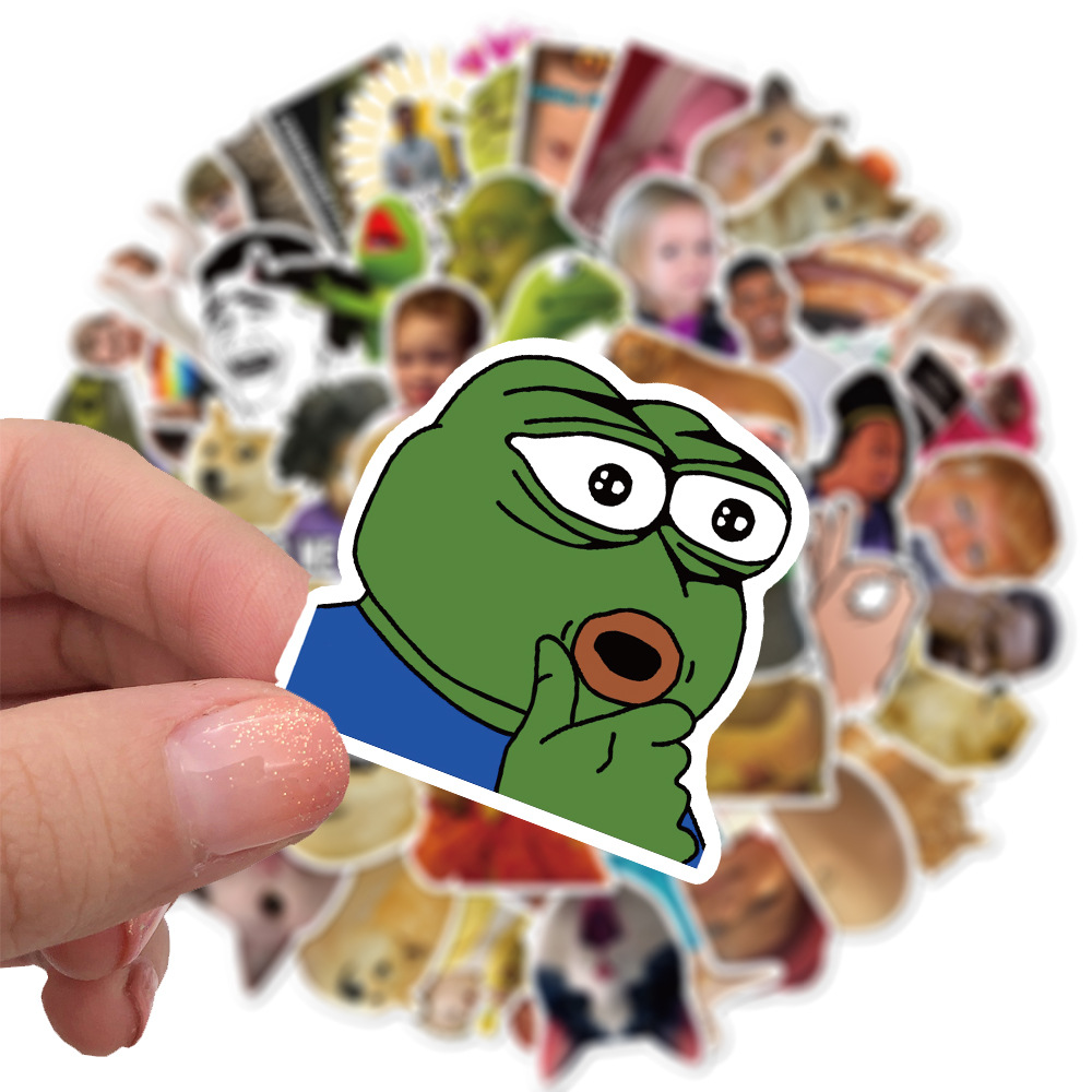 50 ชิ้น/ถุง,Memeตลกแพ็คสติกเกอร์,กันน้ํา,เหมาะสําหรับสเก็ตบอร์ดDlYกระเป๋าเดินทางแล็ปท็อปโทรศัพท์สร้างสรรค์เครื่องเขียนของเล่น