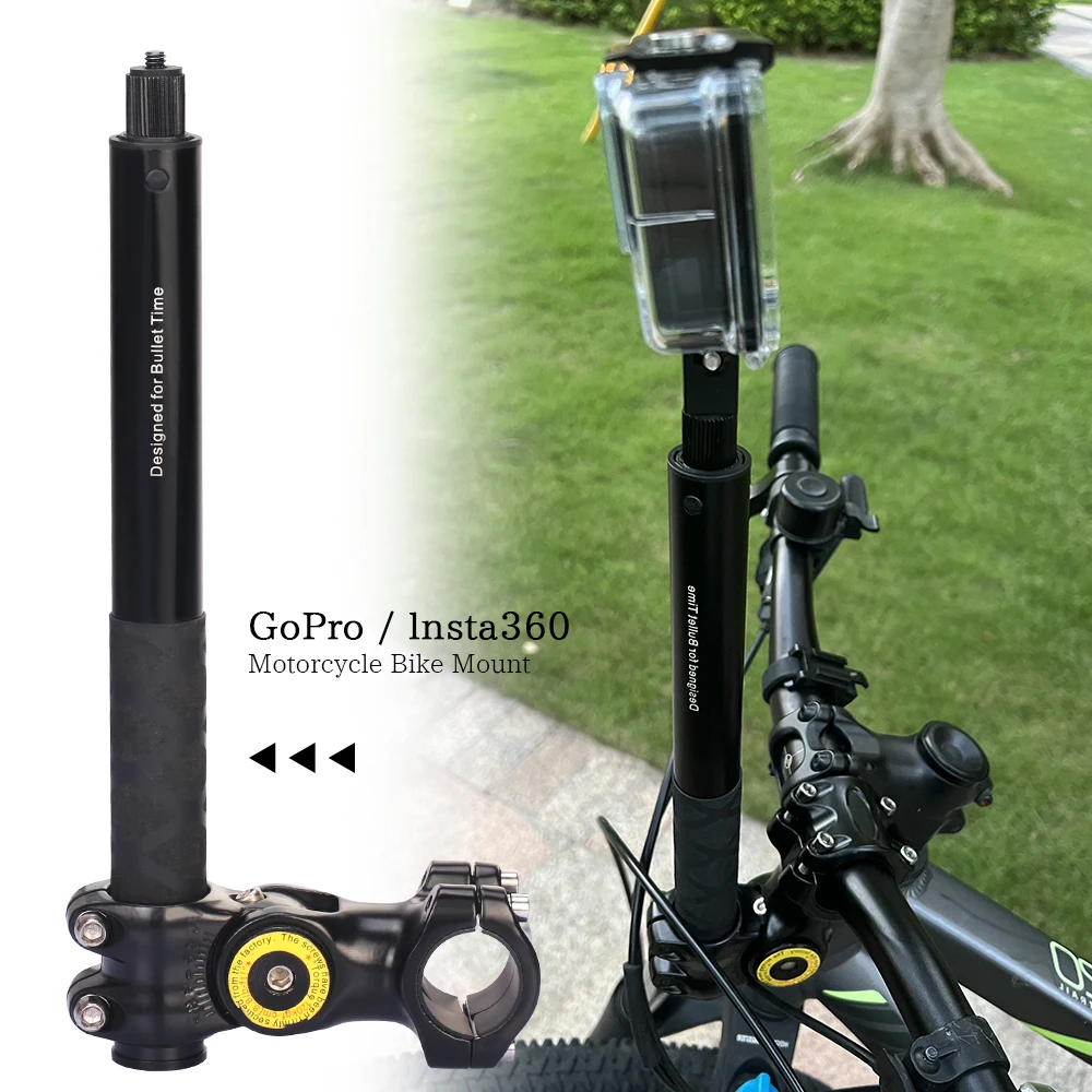 Monopié panorámico para motocicleta y bicicleta, soporte Invisible para GoPro Max Her 11 10 9 Insta360 One X2 DJI, accesorio de Cámara de Acción para Moto