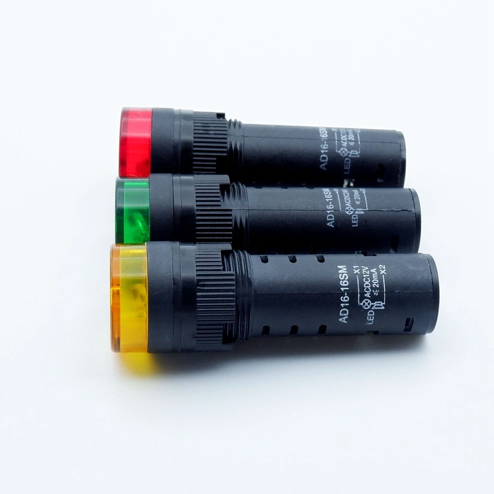 16Mm Còi Báo Nhấp Nháy Đèn Tín Hiệu Đèn LED Đỏ Còi Cảnh Báo Còi Bíp An Toàn Báo Động Âm Thanh Chỉ Số 12V 24V 220V Màu Vàng Xanh Lá
