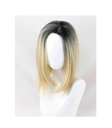 Peluca de Anime de la novia de Chucky, Peluca de Color degradado, red rosa, casco de pelo corto + gorro de peluca