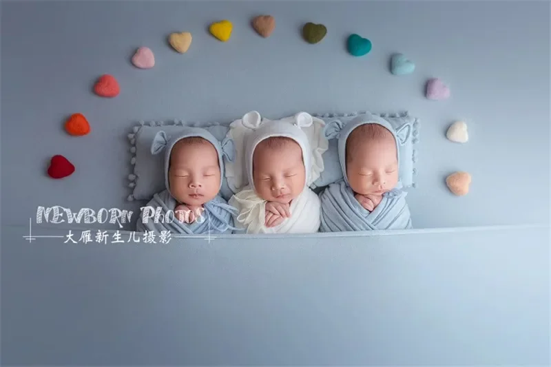 Sơ Sinh Đạo Cụ Chụp Ảnh Trái Tim Len Tự Làm Đạo Cụ Chụp Ảnh Phụ Kiện Chụp Ảnh Bé Phòng Thu Cảm Thấy Trái Tim 5 Cái/bộ