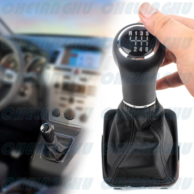 For Opel Zafira B 2005 2006 2007 2008 2009 2010 Car-styling 6 speed gear shift knob with pu  boot Car accessories