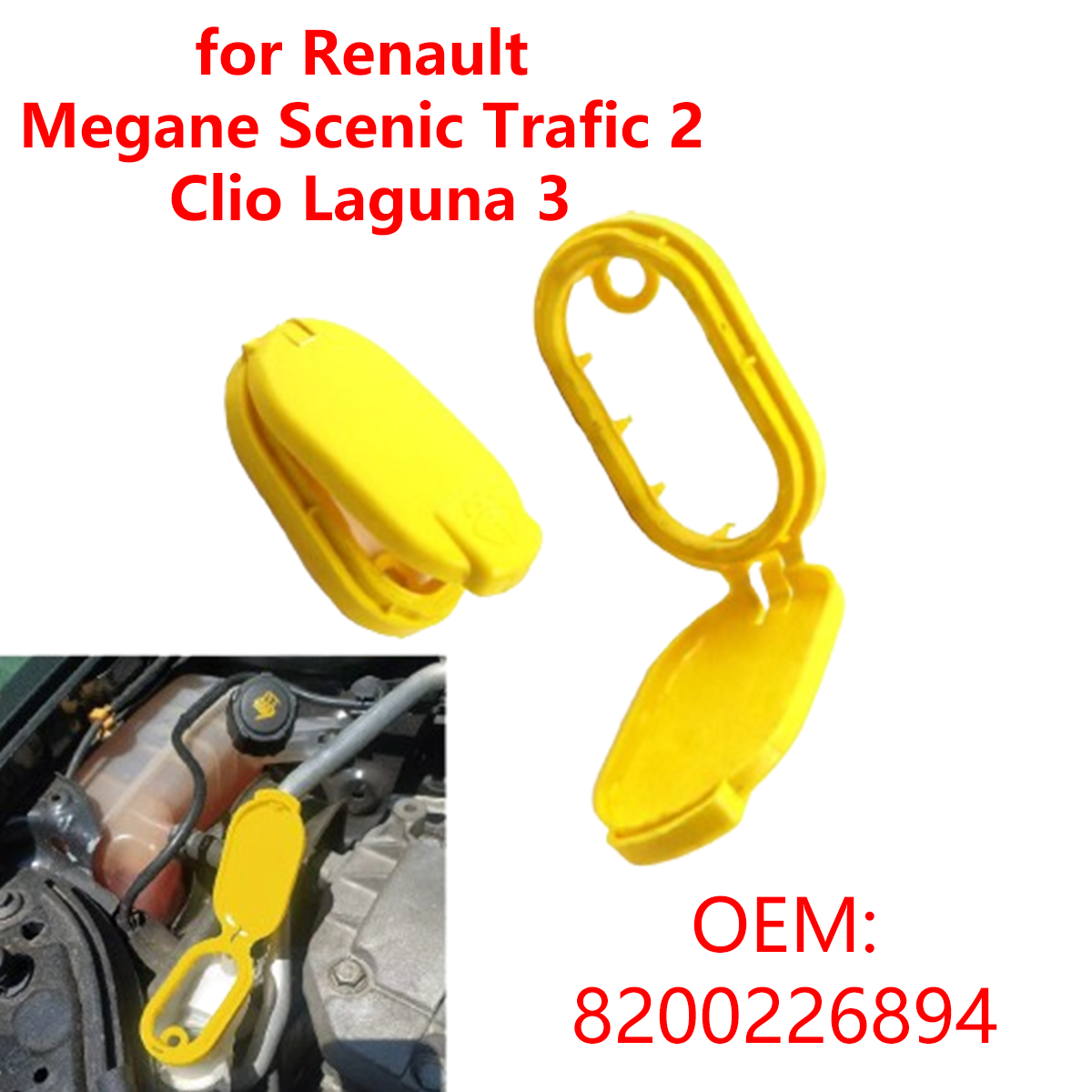 Car Windshield Wiper Washer Fluid Reservoir Tank Cap Lid 8200226894 for Renault Megane Scenic Trafic 2 Clio Laguna 3