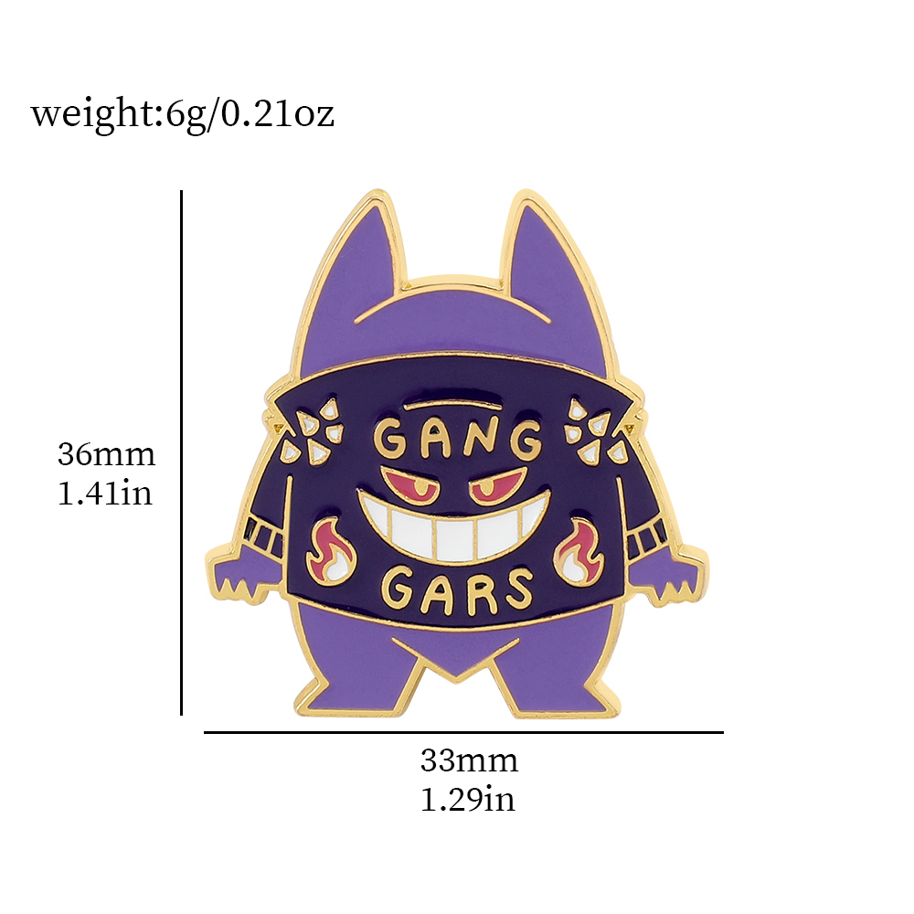 Эмалированные булавки для лацканов Gengar, аксессуары для рюкзака, коллекция аксессуаров для фанатов, броши, ювелирный подарок