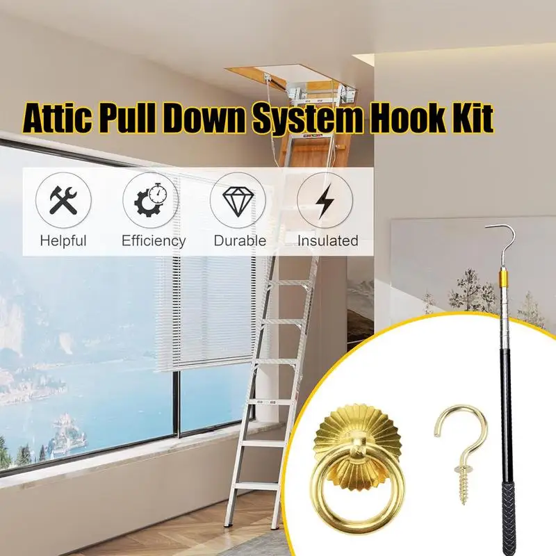 บันไดดึงลงระบบบันไดโลหะ Attic บันไดดึงลง Kit Attic Pull Down System Hook อะไหล่ทดแทนสําหรับ Home
