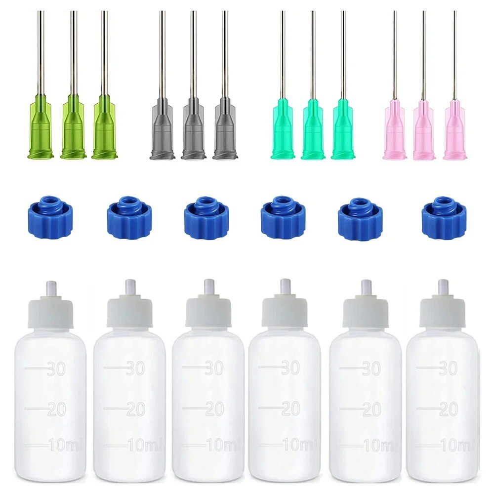 24PC30ml เครื่องปั้นดินเผาโคลนภาพวาดขวดบีบหลายเข็มโคลนขวด DIY เครื่องปั้นดินเผาเซรามิคเซรามิคเครื่องมือภาพวาดประติมากรรมตกแต่ง