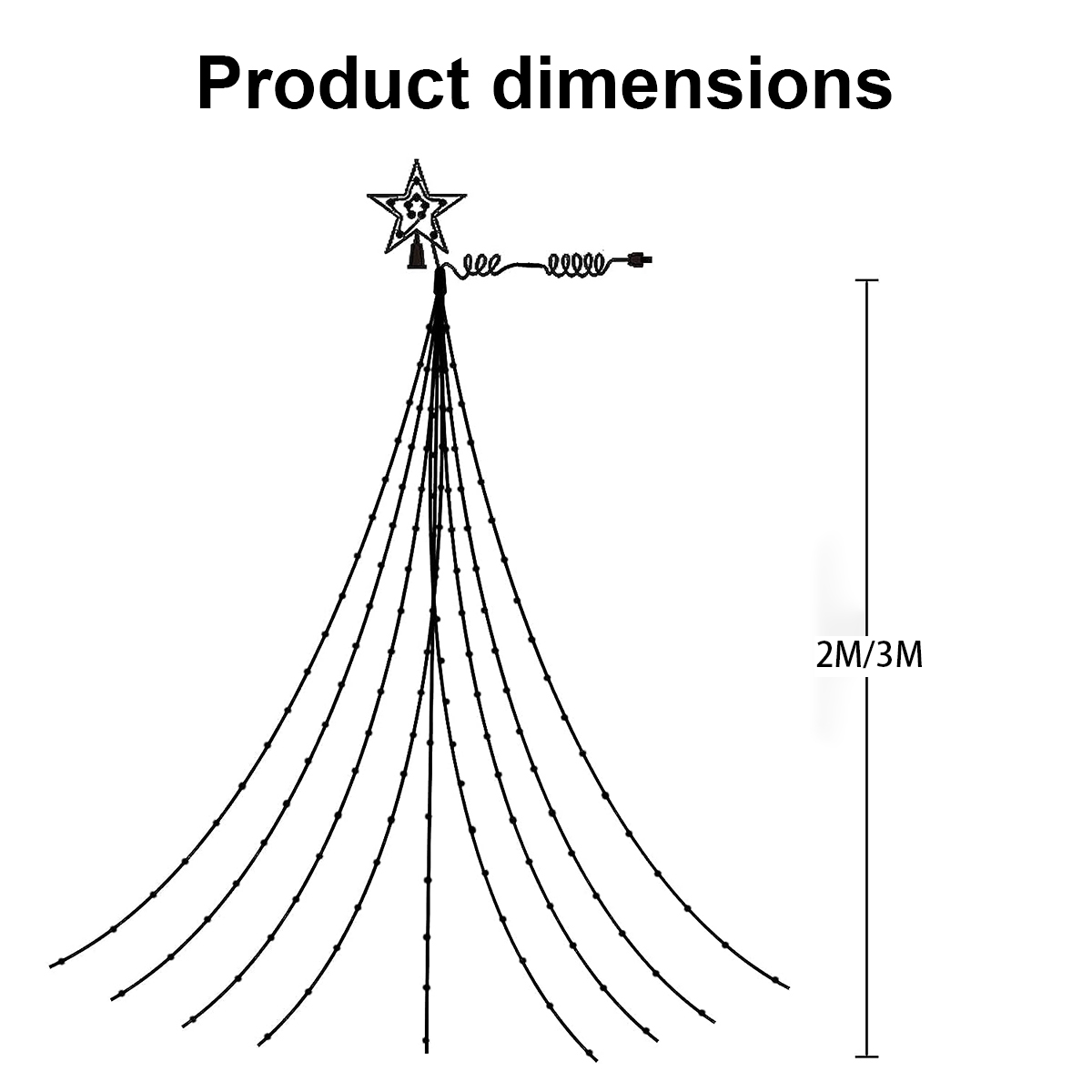 USB/Solar Christmas Tree Lights String Outdoor/Indoor Star Waterfall Lights 8 Modes for Party Halloween Christmas Festive Decor