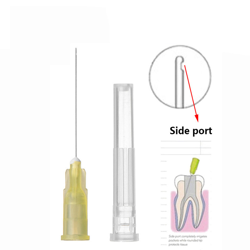 100 pcs/pack Dental Endo Irrigation Needle Tip Dental Root Canal Lateral Rinsing Needles Single Side Opening