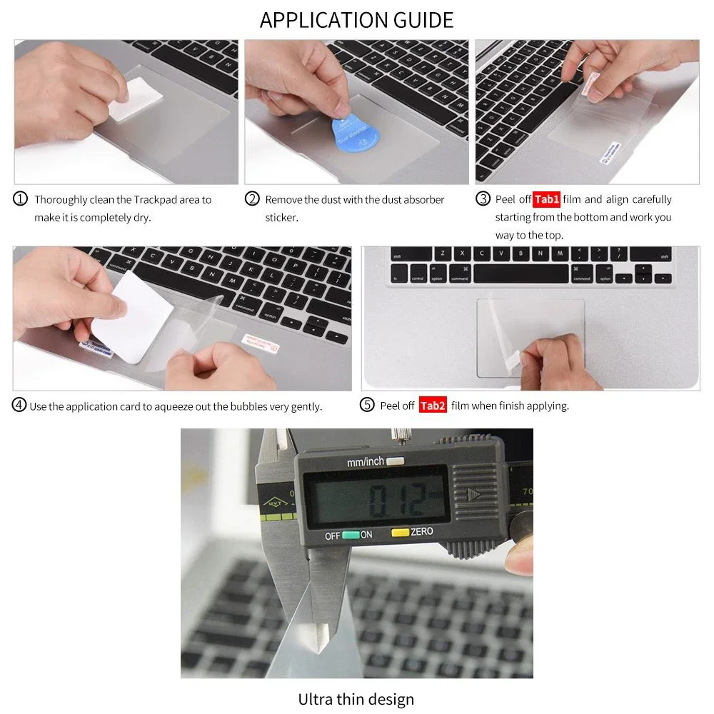 Trackpad Protector สําหรับ MacBook Pro และ Air 13/14/15/16 นิ้ว M1 M2 M3 ชิป Touch Pad Anti-Scratch anti- น้ํา Trackpad ผิว