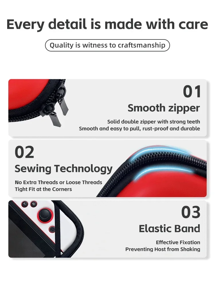 Portable Hard Shell Carrying Case for Switch Console Waterproof Travel Storage Bag