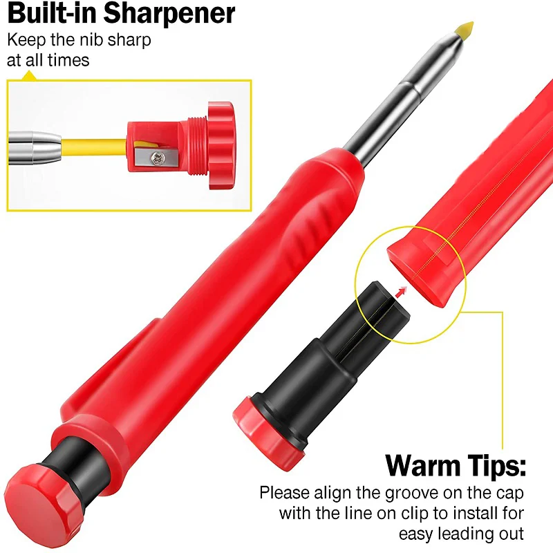 Solid Carpenter ชุดดินสองานไม้เครื่องมือดินสอ 5 สีเติมงานก่อสร้างเครื่องมือช่างไม้เครื่องหมาย Scriber