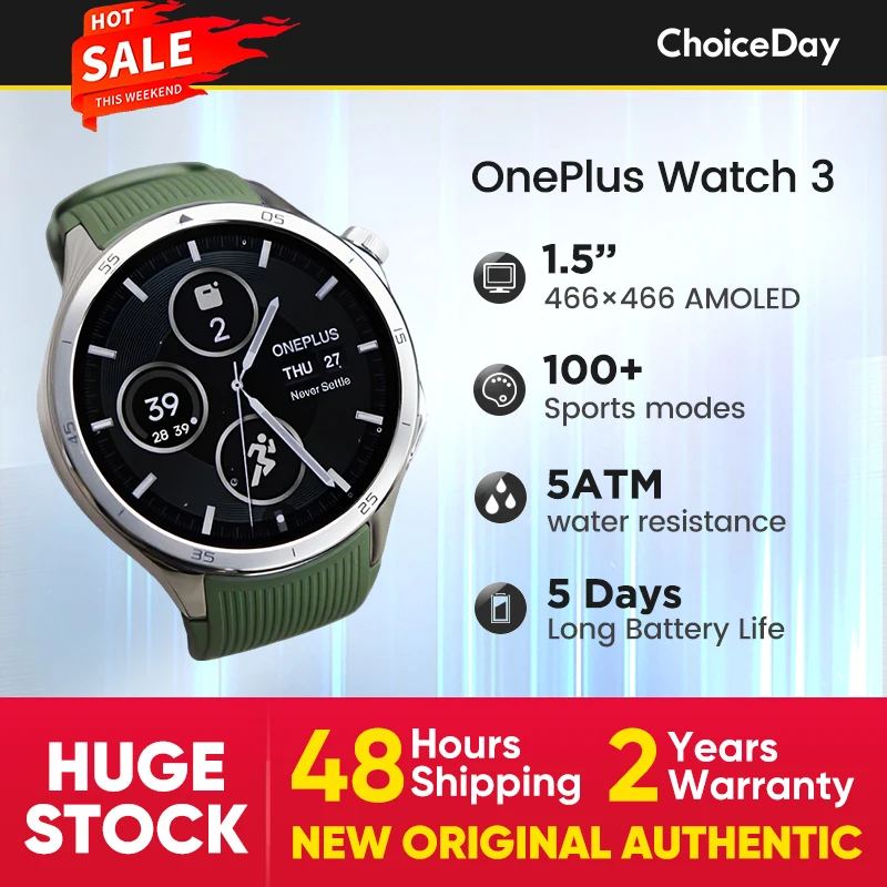 Globale Version OnePlus Watch 3 Smart Watch 1,50 Zoll LTPO AMOLED Display Snapdragon W5 Prozessor Dual Frequency GPS Wear OS
