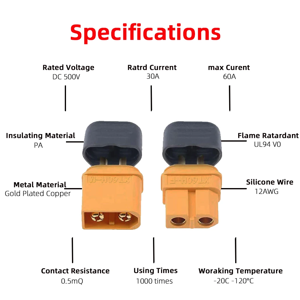 10 PCS Amass XT60 Female&Male Connector Plugs XT60 Connectors XT60H For RC Lipo Battery Rc Drone Airplane Accessories Wholesale