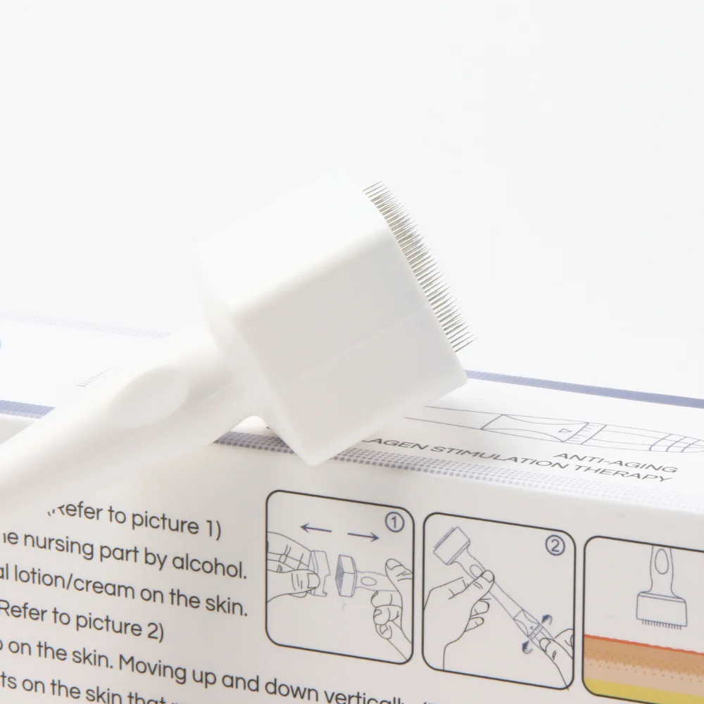 Dermaแสตมป์ปรับMicroneedleแสตมป์140/100 Pinsเข็มไทเทเนียมสําหรับผิวหน้าเคราRewrowth