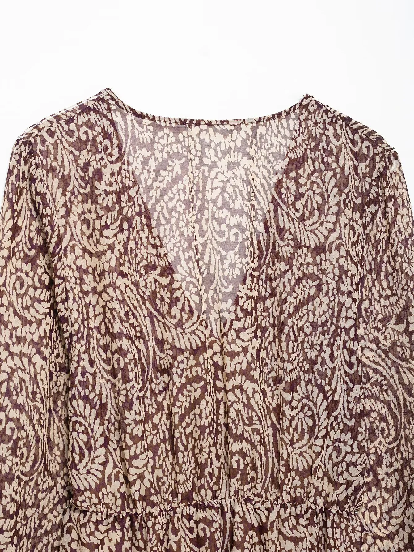 Robe mi-longue à col en v pour femmes, nouveau produit, empilée, décorative, imprimée, mode, motif rétro, jupe imprimée, printemps 2025