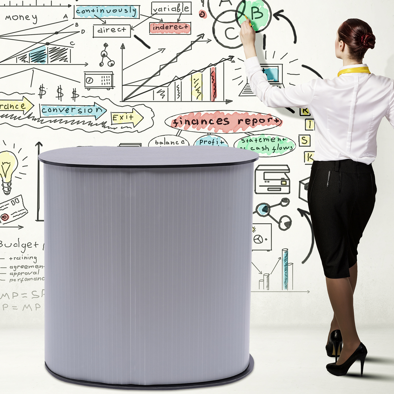 Folding Front Desk Folding Table for Commercial Reception Home Decoration